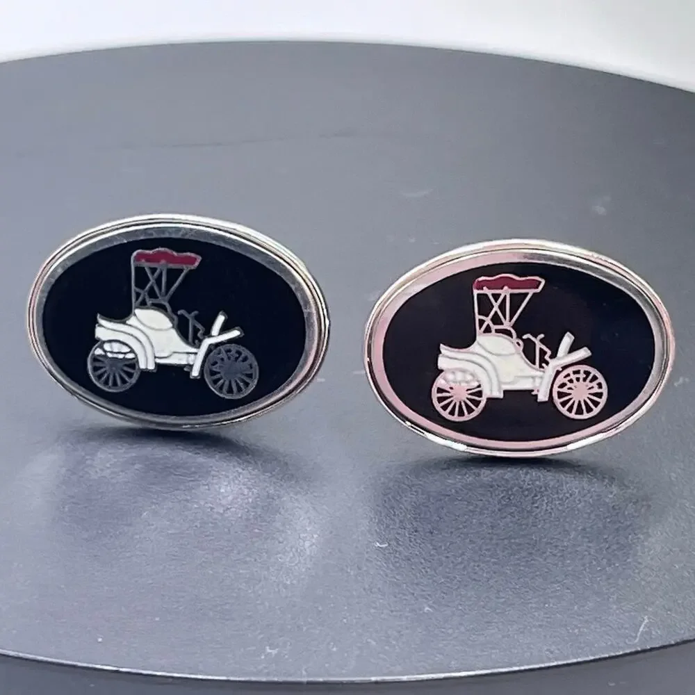Antique Design Model T Cufflinks Vintage Car Buggy Victorian Automobile‎